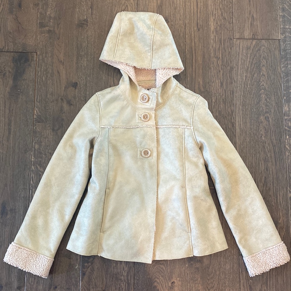 GAP KIDS FAUX SHERPA/ LEATHER JACKET (Girls L)